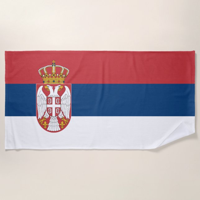 Toalha De Praia Bandeira da Sérvia (Frente)