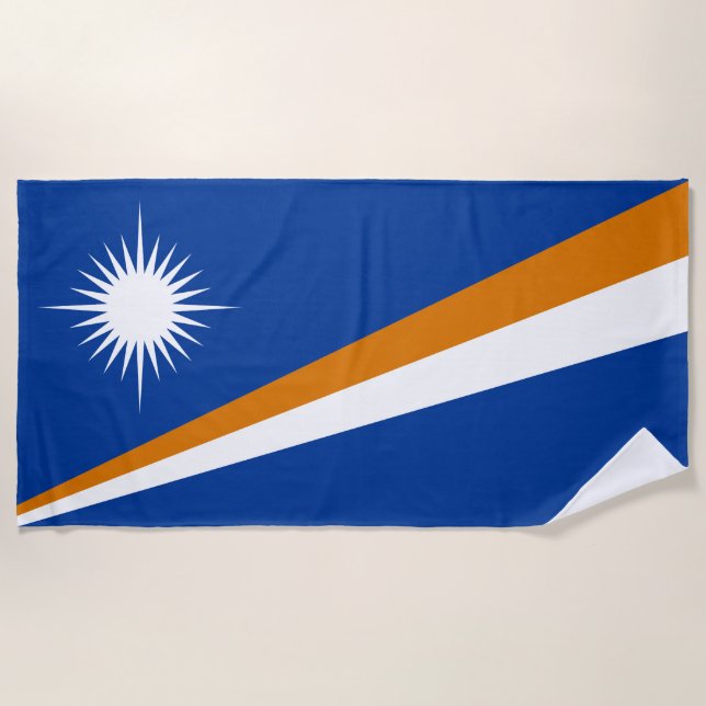 Toalha De Praia Bandeira das Ilhas Marshall (Frente)