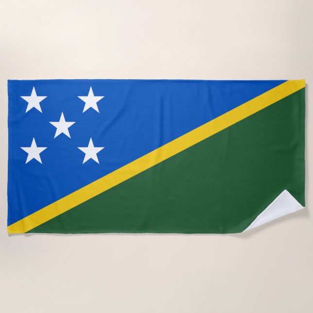 Toalha De Praia Bandeira das Ilhas Salomão (Frente)