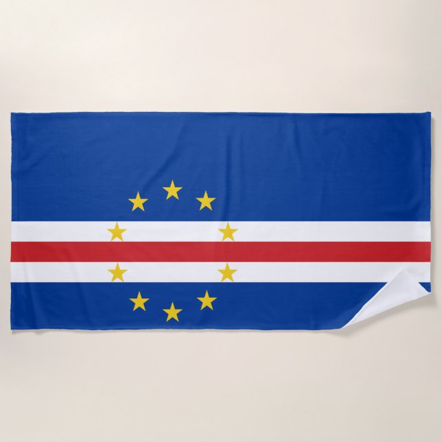 Toalha De Praia Bandeira de Cabo Verde (Frente)