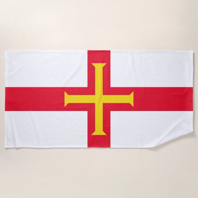 Toalha De Praia Bandeira de Guernsey (Frente)