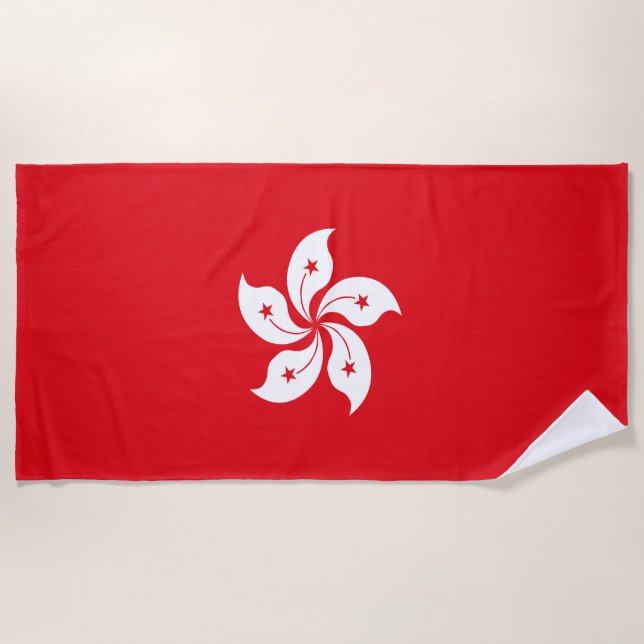 Toalha De Praia Bandeira de Hong Kong (Frente)