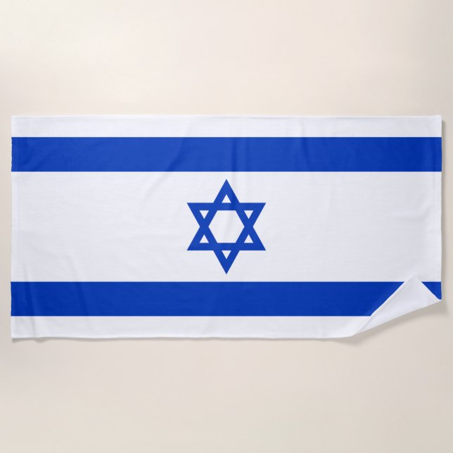 Toalha De Praia bandeira de Israel (Frente)