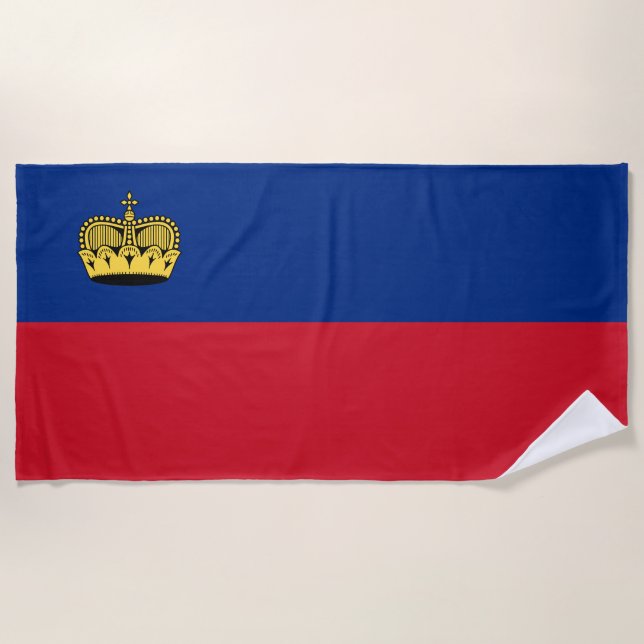 Toalha De Praia Bandeira de Liechtenstein (Frente)