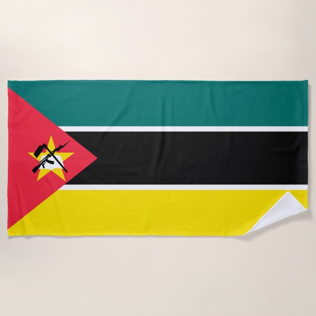 Toalha De Praia Bandeira de Moçambique (Frente)