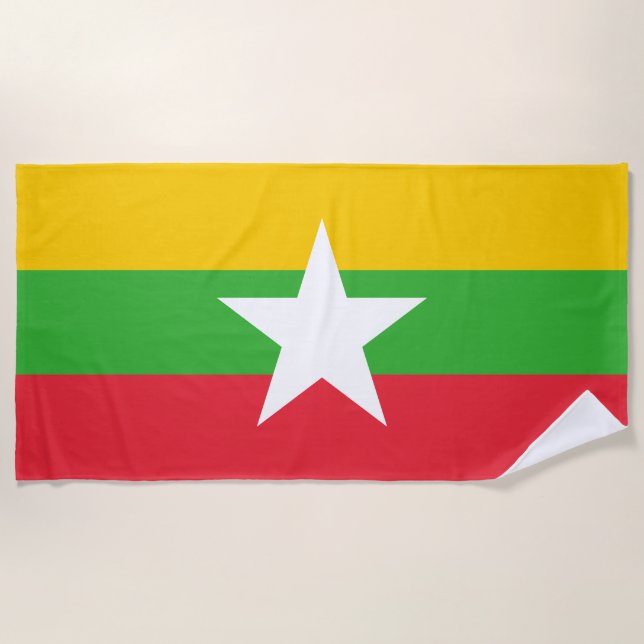 Toalha De Praia Bandeira de Myanmar (Frente)