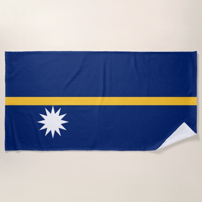 Toalha De Praia Bandeira de Nauru (Frente)
