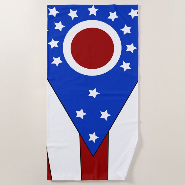 Toalha De Praia bandeira de Ohio (Frente)