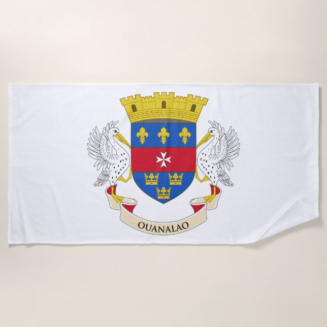 Toalha De Praia Bandeira de São Bartolomeu (Frente)