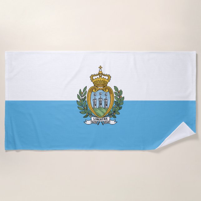 Toalha De Praia Bandeira de São Marinho (Frente)