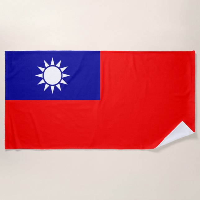 Toalha De Praia Bandeira de Taiwan (Frente)