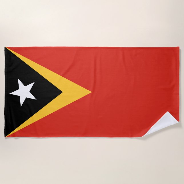 Toalha De Praia Bandeira de Timor-Leste (Frente)