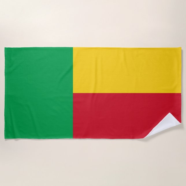 Toalha De Praia Bandeira do Benim (Frente)