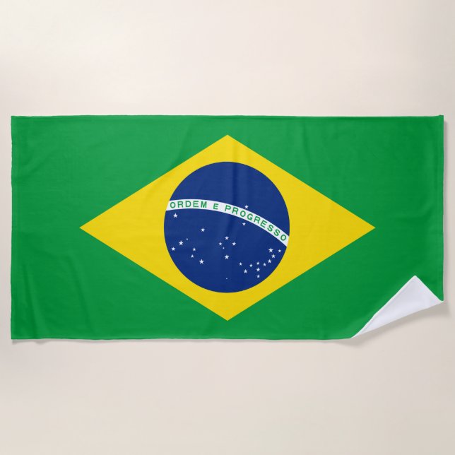 Toalha De Praia Bandeira do Brasil Beach Towel (Frente)