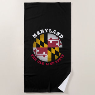 TOALHA DE PRAIA BANDEIRA DO ESTADO DA LINHA ANTIGA MARYLAND