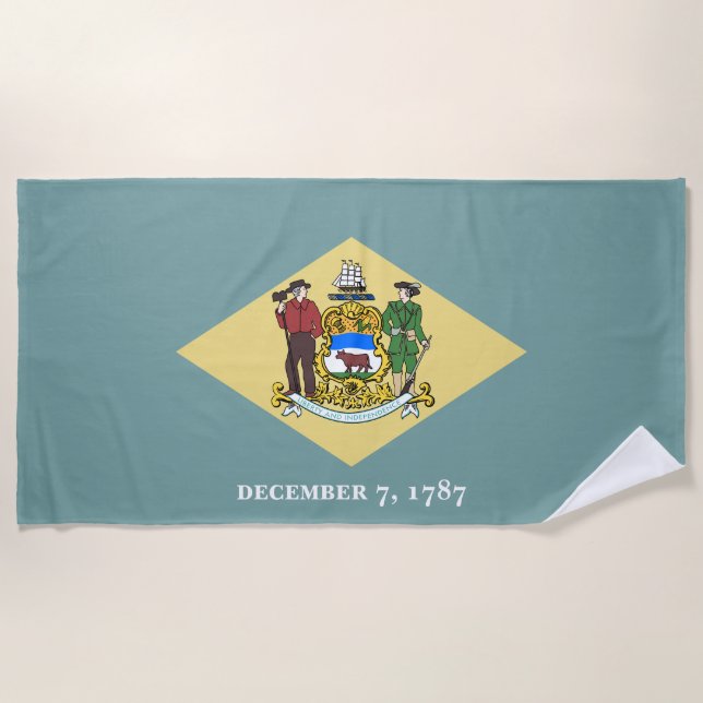 Toalha De Praia Bandeira do Estado de Delaware (Frente)