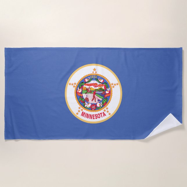 Toalha De Praia Bandeira do Estado de Minnesota (Frente)