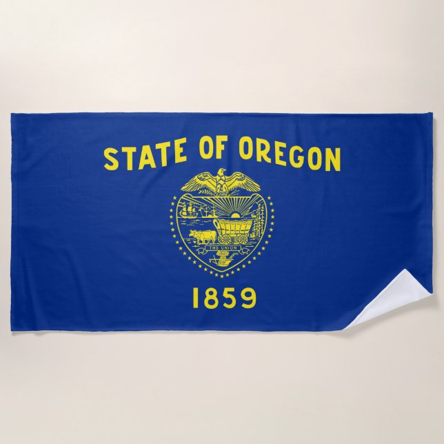 Toalha De Praia Bandeira do Estado de Oregon (Frente)