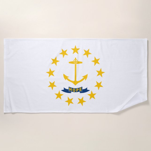 Toalha De Praia Bandeira do Estado de Rhode Island (Frente)