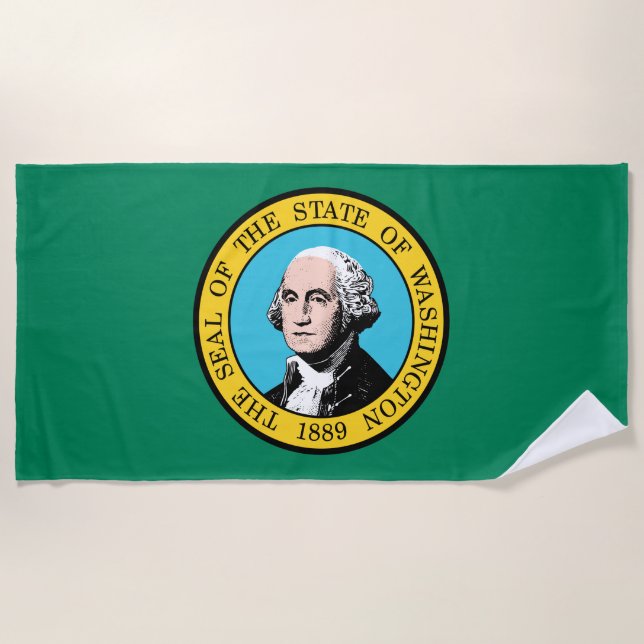 Toalha De Praia Bandeira do Estado de Washington (Frente)