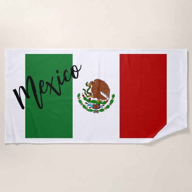 Toalha De Praia Bandeira do México (Frente)