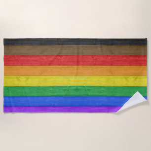 Toalha De Praia Bandeira do orgulho gay inclusivo de SlipperyJoe t