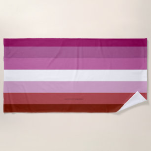 Toalha De Praia bandeira do orgulho lésbico feminino da SlipperyJo