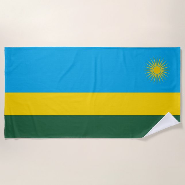 Toalha De Praia Bandeira do Ruanda (Frente)