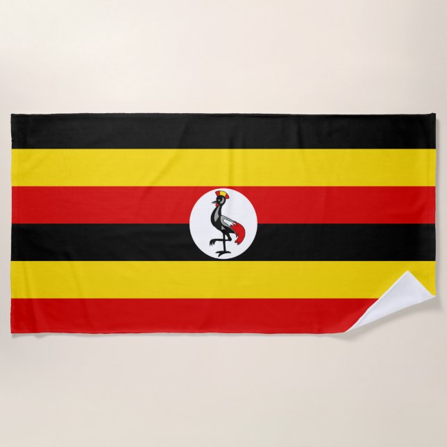 Toalha De Praia Bandeira do Uganda (Frente)