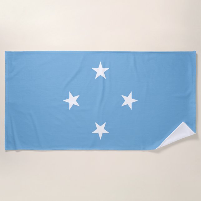 Toalha De Praia Bandeira dos Estados Federados da Micronésia (Frente)