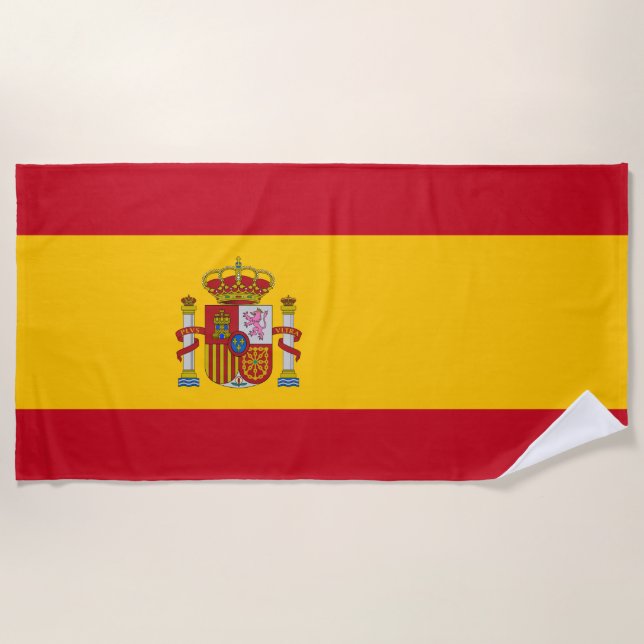 Toalha De Praia Bandeira Espanhola (Espanha) (Frente)