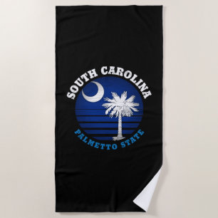 TOALHA DE PRAIA BANDEIRA ESTATAL DA CAROLINA PALMETTO DO SUL
