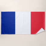 Toalha De Praia Bandeira francesa (França)<br><div class="desc">Este design inclui a bandeira nacional da França (oficialmente República Francesa, República Francesa), que é um país composto pela França metropolitana na Europa Ocidental e por várias regiões e territórios ultramarinos. A área metropolitana de França estende-se do Mar Mediterrâneo ao Canal da Mancha e ao Mar do Norte, e do...</div>