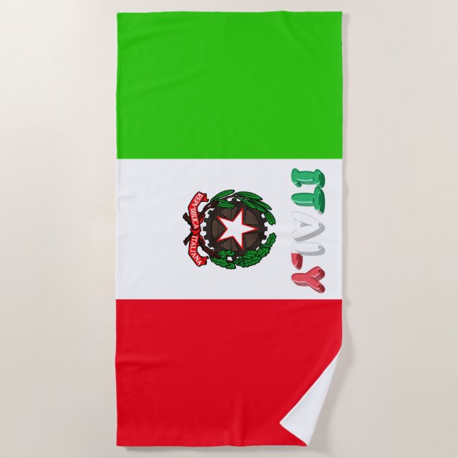 Toalha De Praia Bandeira italiana (Frente)