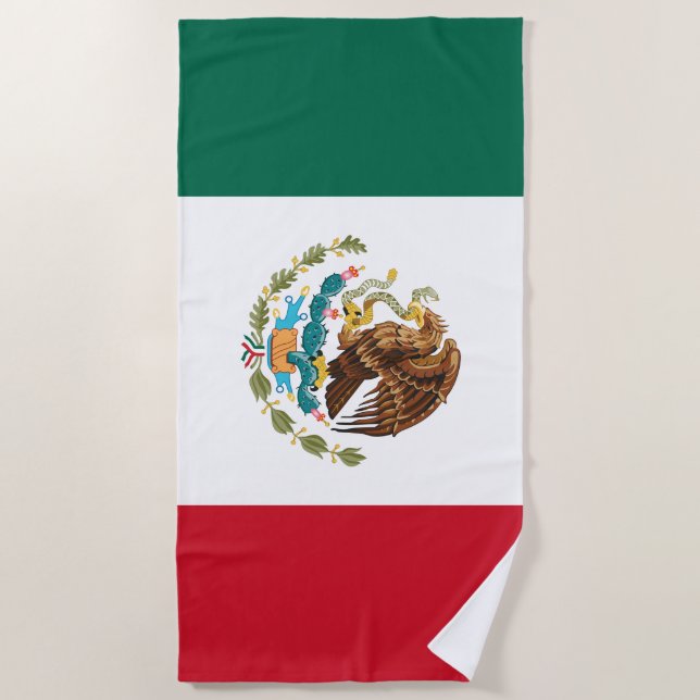 Toalha De Praia Bandeira mexicana - Bandeira do México (Frente)