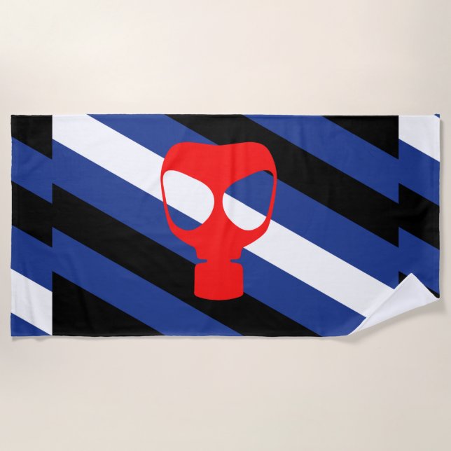 Toalha De Praia Bandeira Orgulho Máscara (Frente)