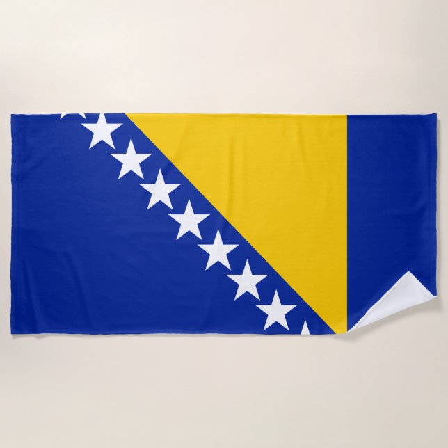 Toalha De Praia Bandeira Patriótica da Bósnia-Herzegovina (Frente)