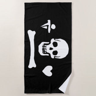 Toalha De Praia Bandeira Pirata Stede Bonnet Jolly Roger