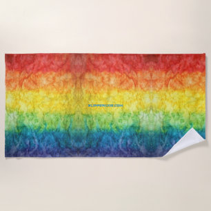 Toalha De Praia Bandeira tie-dye da SlipperyJoe's arco-íris pressi