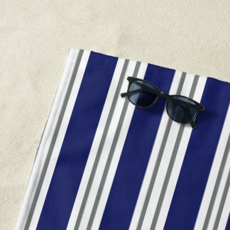 Toalha De Praia Banheiro de praia azul branco cinza costeiro