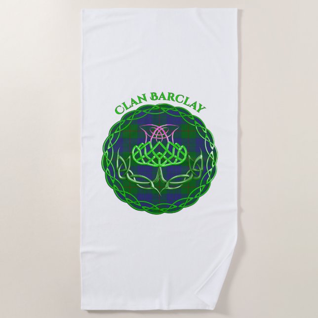 Toalha De Praia Barclay Scottish Tartan Celtic Thistle (Frente)
