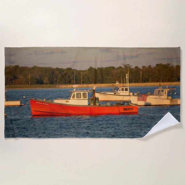 Toalha De Praia Barcos na Sunset Beach Towel (Frente)