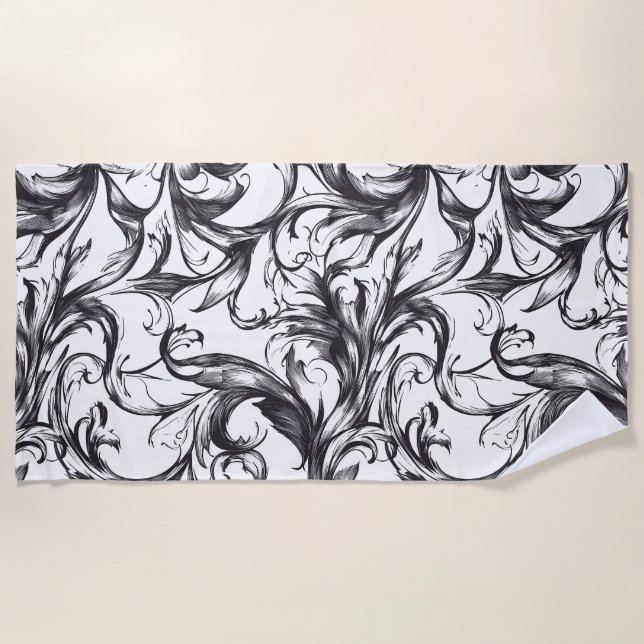 Toalha De Praia Baroque Flourish Beach Towel (Frente)