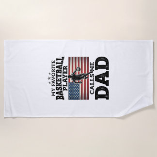 Toalha De Praia Basketball Dad Patriotic Vintage Engraving T-Shirt