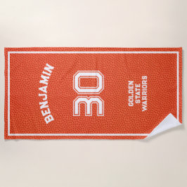 Toalha De Praia Basquete Personalizado Texturizado Laranja