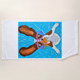 Toalha De Praia Basset Hound Subaquático com Peixes