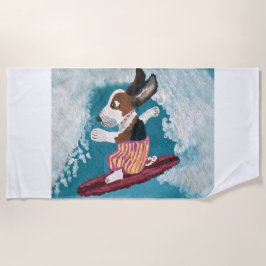 Toalha De Praia Basset Hound Surfer