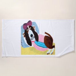 Toalha De Praia Basset Hound Swimsuit Model