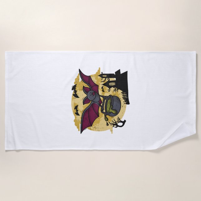 Toalha De Praia Bat Halloween (Frente)