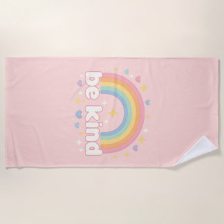 Toalha De Praia Be Kind – Rainbow Pastel Positivity